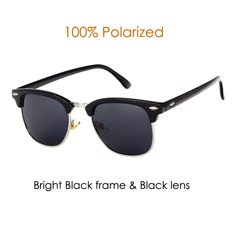 Горячее предложение Классический бренд поляризованных солнцезащитных очков Для мужчин Для женщин полуметаллический зеркальные солнцезащитные очки унисекс Gafas De Sol UV400 классический - Цвет линз: C1