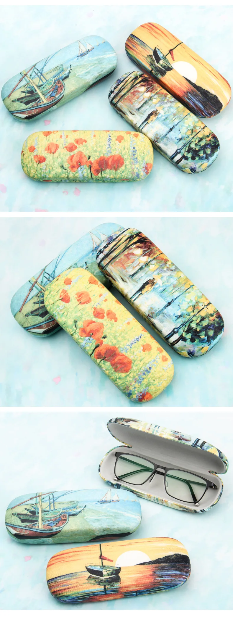 MINIMUM Retro Glasses Box Oil Painting Sunglasses High Quality Reading Glasses Case Vintage Art Storage Glasses Case 1 (15)