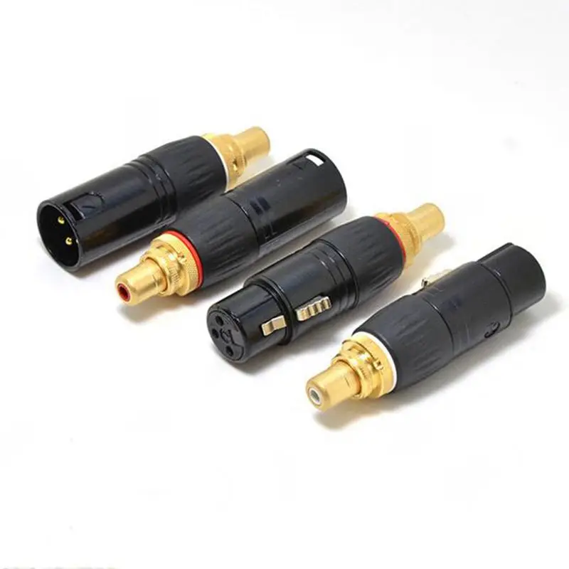 2xgold Позолоченный XLR гнездо к RCA адаптер Золотой сбалансированный штекер|adapter rca|xlr