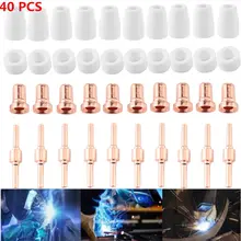 40PCS Air Plasma Cutting Cutter Consumables Extended straight machine torch consumables For PT-31 LG-40 Torch CUT-40 50 40PCS Air Plasma Cutting Cutter Consumables Extended straight machine torch consumables For PT-31 LG-40 Torch CUT-40 50