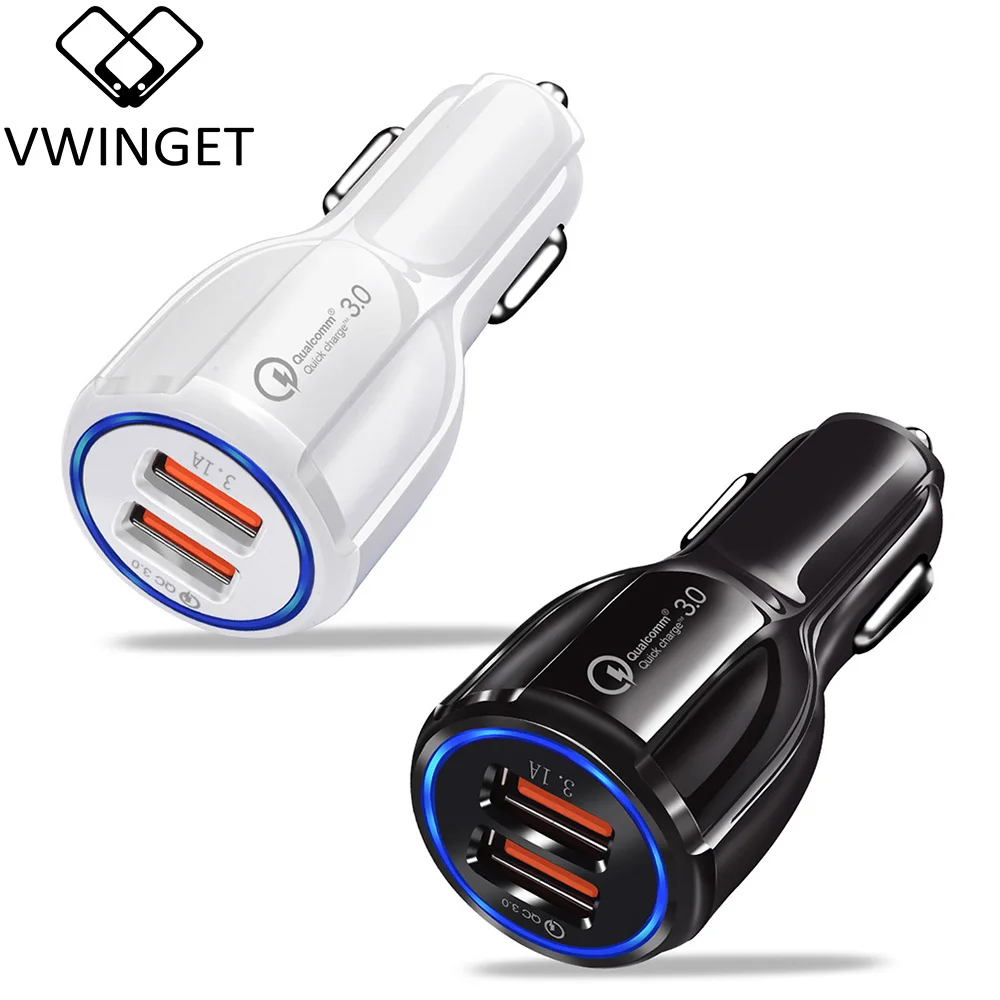 

3.1A Car Micro USB Charger Quick Charge 3.0 Mobile Phone Charger 2 Port USB Fast Car Charger for iphone ios Android Phone