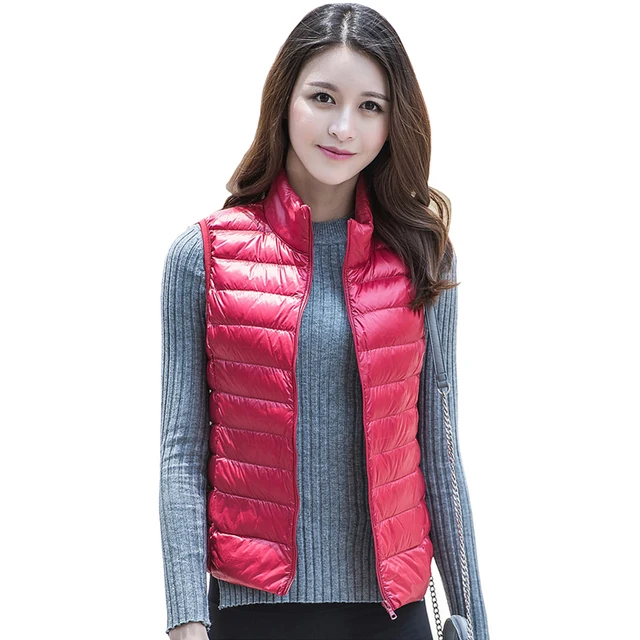 2018 New Winter Women 90% White Duck Down Vest Ultra Light Down Vests Sleeveless Jackets Female Waistcoat Women Coats