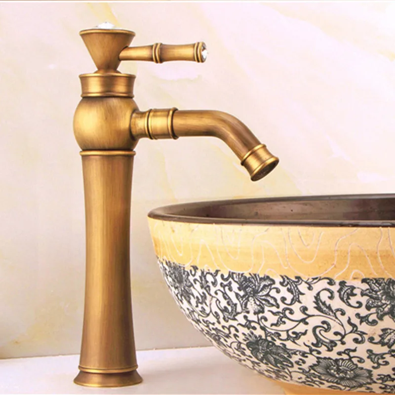 

Free shipping Antique bathroom basin faucet with single handle bronze basin sink faucet from Senducst sanitary ware