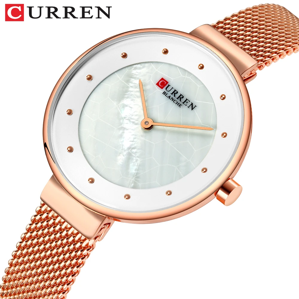 Творческий циферблат часы для женщин кварцевые часы CURREN сталь сетки наручные женское платье браслет женский Баян коль saati