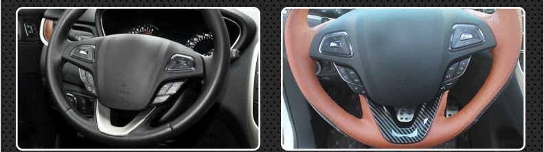 Lsrtw2017 abs углеродного волокна дверная ручка крышки рулевого колеса автомобиля планки для Lincoln MKZ