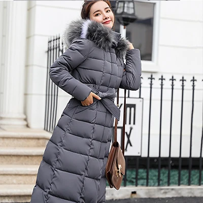 Isiksus стеганые теплые пуховики женские s зимние плюс размер длинные стеганые черные с капюшоном пальто с мехом Куртка парки для женщин WP042 - Цвет: gray