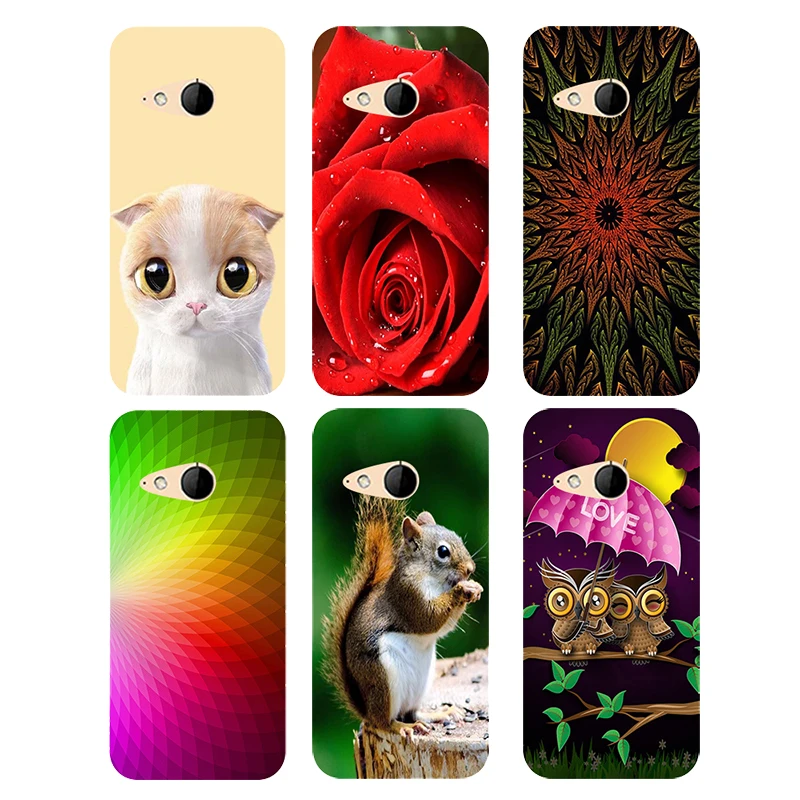 

Case For HTC One M8 mini HTC One Mini 2 4.5" Back Cover Flower Plants Original Printed Cartoon Cute Cat Owl Animal Phone Case