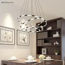 Wooights Подвеска Современный светодиодный подвесной светильник для кухни столовая гостиная подвесной светильник круглый круг светодиодный