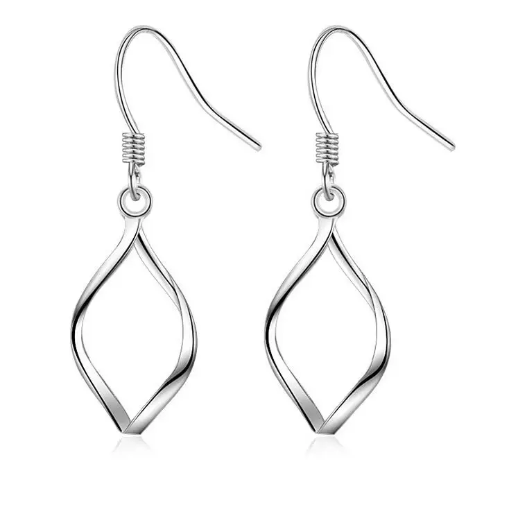 

2017 new arrival high quality fashion simple design 925 sterling silver ladies`drop earrings women jewelry birthday gift