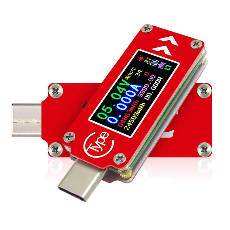 5 шт./лот TC64 Type C цветной ЖК дисплей USB вольтметр тестер амперметр измеритель тока