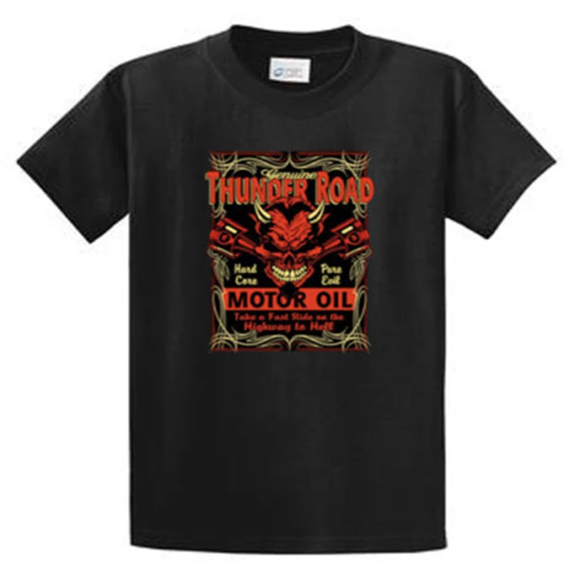 

Hot Sale Fashion Thunder Road Motor Oil Mens Printed Tees Reg to Big and Tall Sizes Port and Co T-Shirt men t shirt Tops Tees