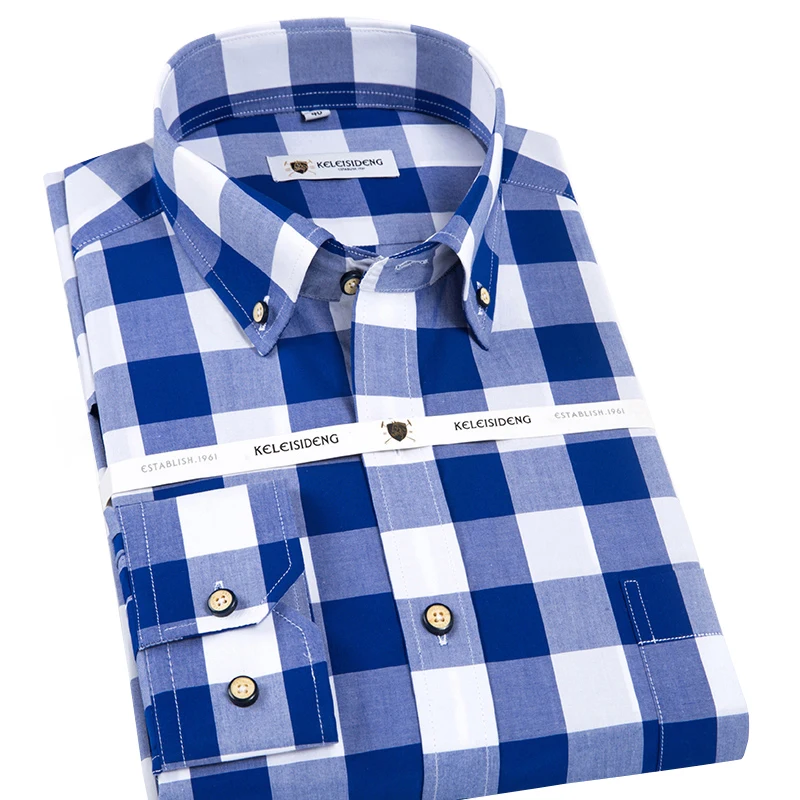 white and blue plaid shirt