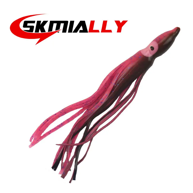 Skmielly 10 шт./лот 12 см ПВХ Мягкая Троллинг кальмарная юбка осьминог светящаяся