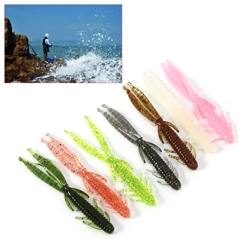 

5pcs Artificial Silicone Fishing Lure Soft Shrimp Salt Smell Crank Sea Worm Bait