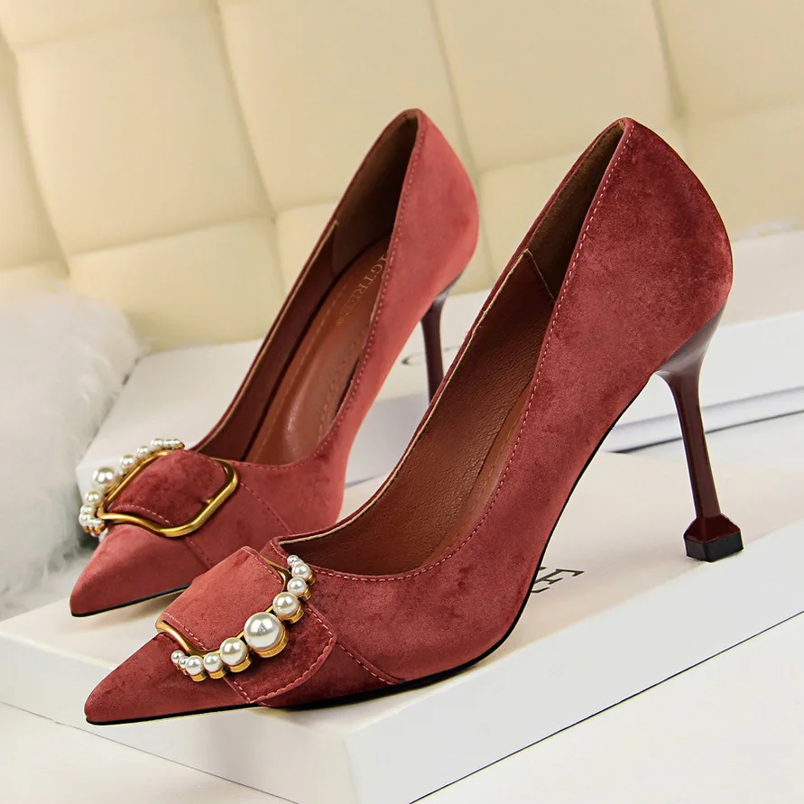 BIGTREE النساء مضخات 2019 ربيع جديد حذاء نسائي ذو كعب عالٍ الأساسية نمط الجلد المدبوغ مضخات أزياء النساء مكتب أحذية مثير أحذية الحفلات