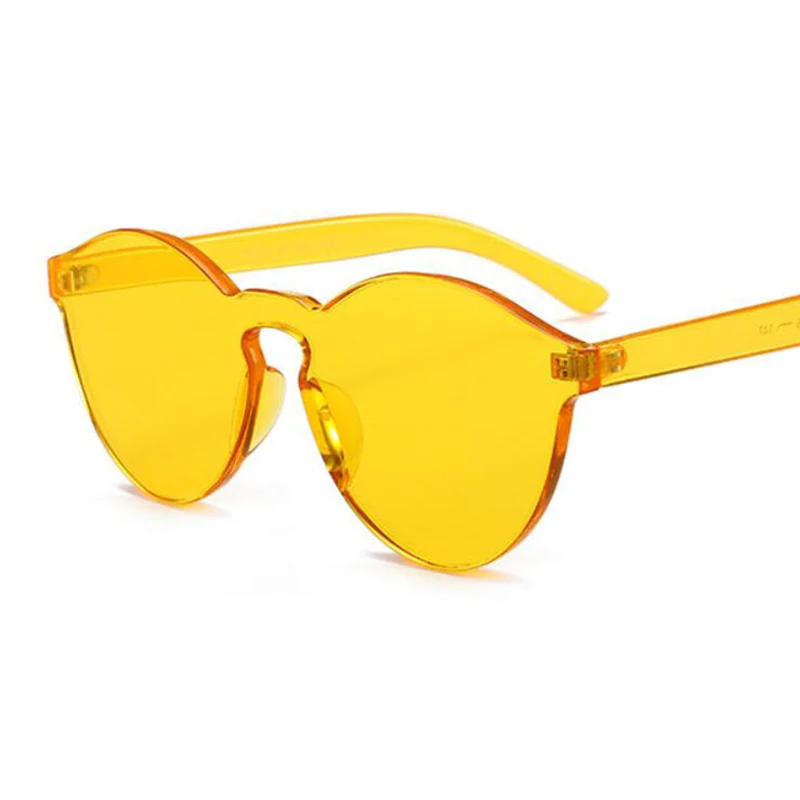 Зеленые, оранжевые, цветные очки кошачий глаз, винтажные женские солнцезащитные очки, цельные линзы, прозрачные, яркие цвета, кошачий глаз, солнцезащитные очки