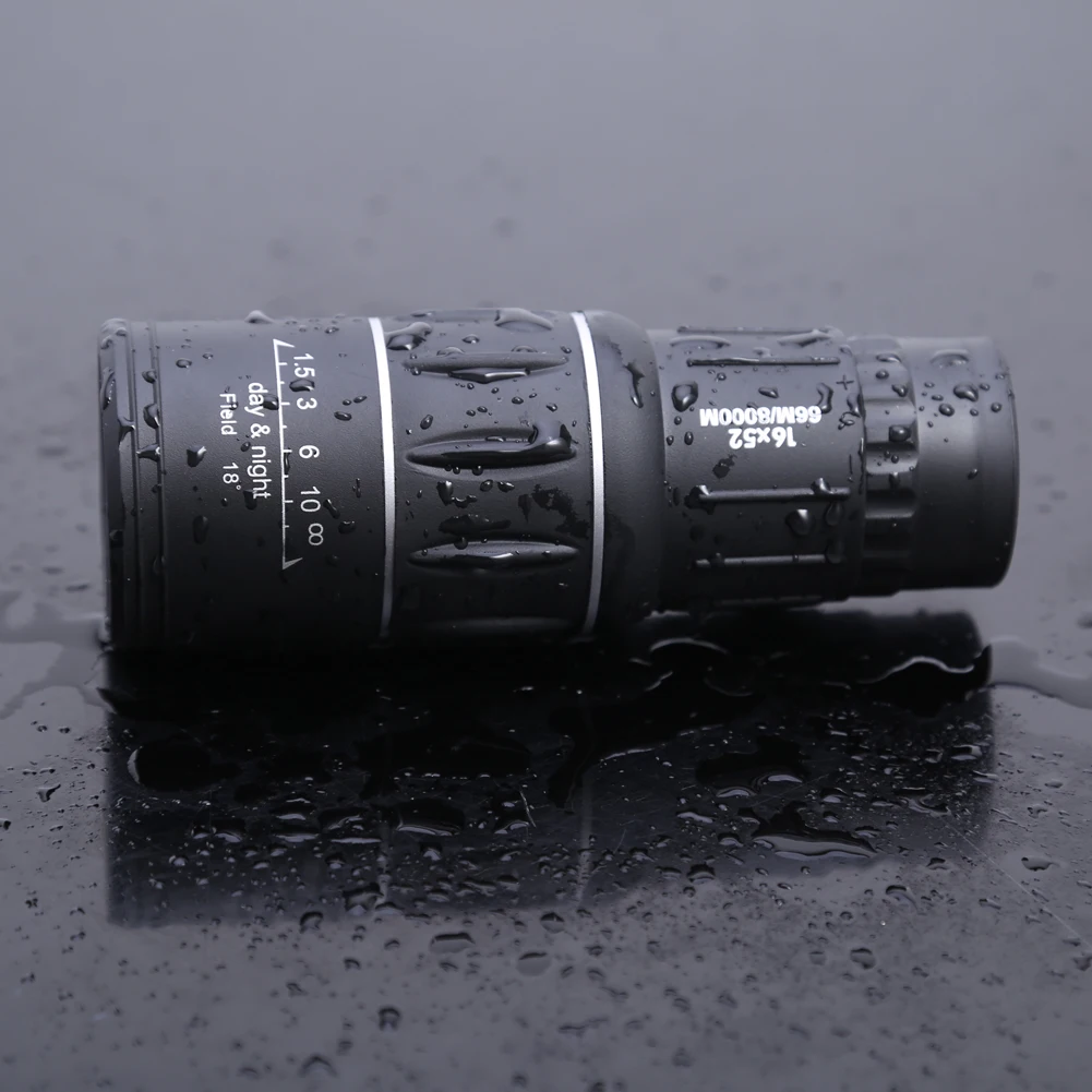 Portable 16 X 52 High Over Binoculars Telescope Monocular 66 / 8000M Plastic Binoculars Outdoor Black Outdoor Sports Telescope