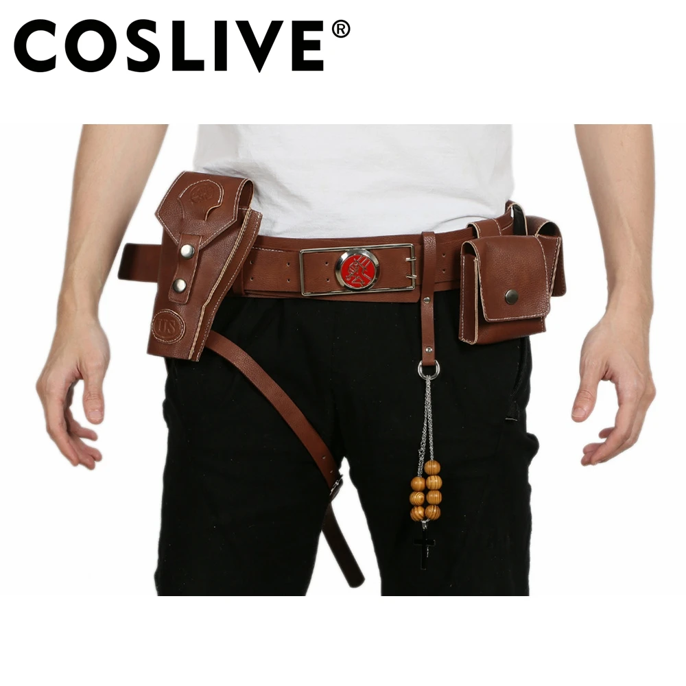 

Coslive New Arrival Hellboy Belt With Gun Holster PU Belts Adult Cosplay Costume Accessories Props For Halloween Festival Party