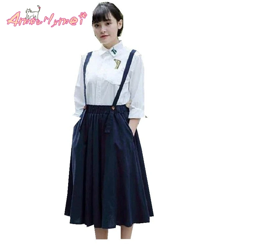 2018 summer women long skirt Japanese Style mori girl vintage strap
