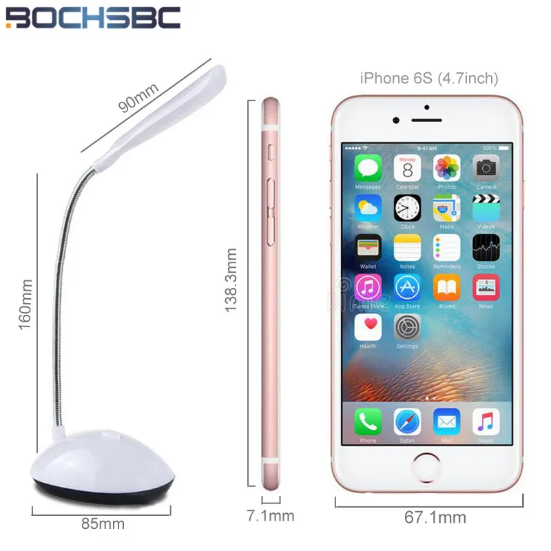  BOCHSBC LED Desk Lights Eye Protection Reading Night Light 360 Degree Rotation Portable Mini Book L - 33051246641