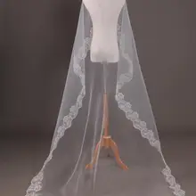 Горячая Распродажа свадебная фата, кружевная Фата Свадебные аксессуары белого цвета слоновой кости 3 м дешевая Длинная Вуаль Свадьба вуаль без гребня