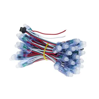 

50pcs 12mm WS2811 Full Color LED Pixel Light Module DC 5V input IP68 waterproof RGB color 2811 IC Digital LED christmas Light
