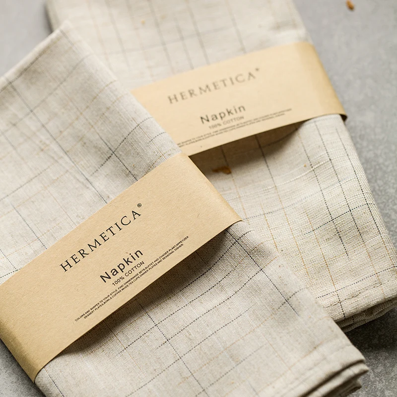 European simple cotton linen cloth napkins table napkin square upscale