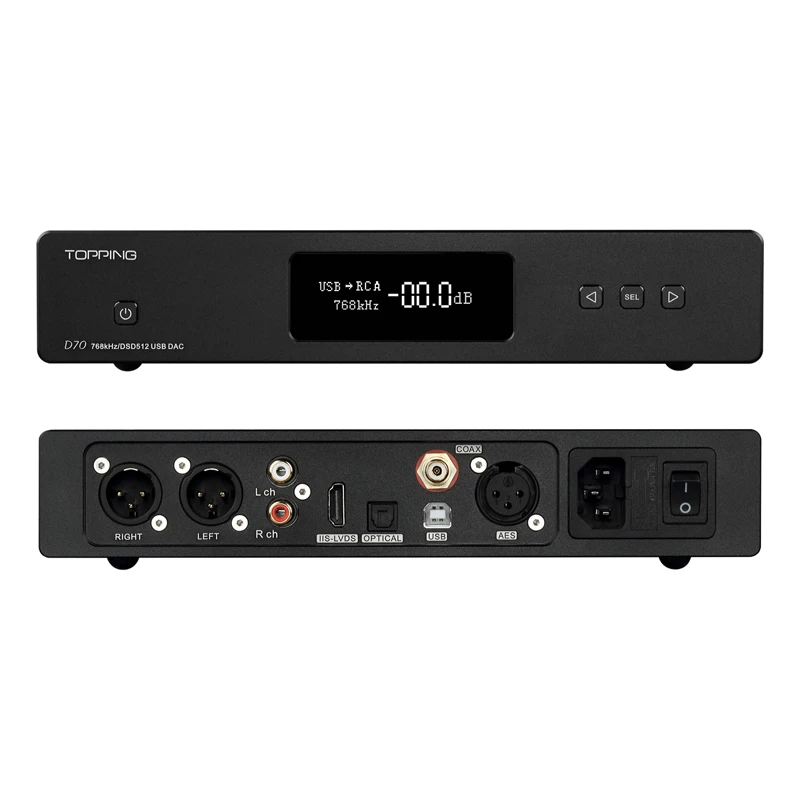 Topping D70 двойной AK4497 DAC Native DSD512 PCM 32bit768kHz XMOS XU208 декодер с высоким разрешением и