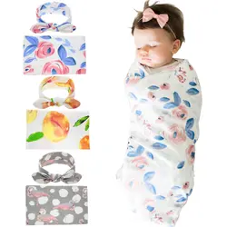 Очаровательны новорожденного ребенка пеленать Одеяло пеленать ребенка спать Обёрточная бумага оголовье Цветочные Детские Одеяло s опора