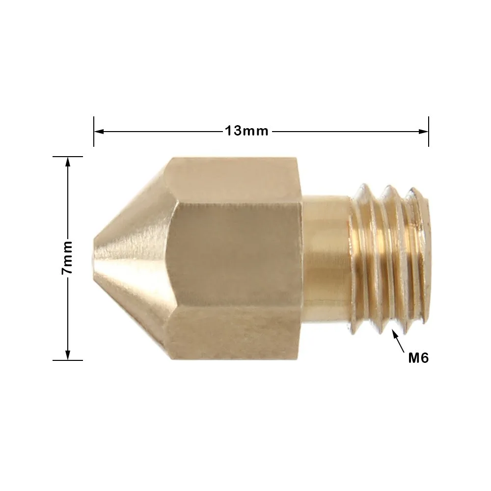 Geeetech 5 шт. 0,3/0,35/0,4/0,5 мм латунь M6 насадка для MK8 экструдер raprap 3D-принтеры для 1,75/3 мм нити