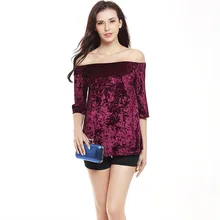 Женские плечи, грудь лебеди, Бархатные Топы, короткие рукава, и свободная, Однотонная футболка