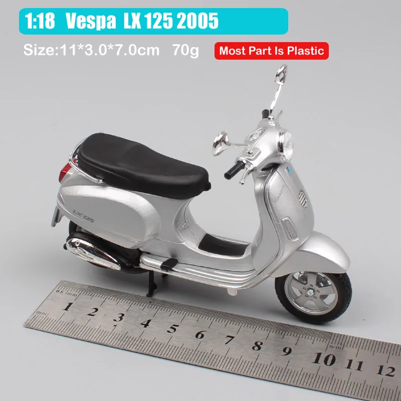1:18 весы Piaggio Vespa скутер 98 PK 125 GTR P150X 300 MP5 Primavera GTS moto rcycle велосипед литые автомобили
