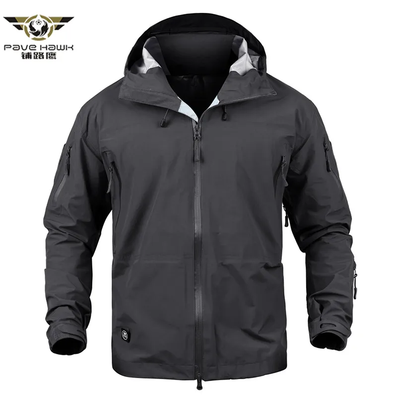 

Hard Shell Military Tactical Jacket Men Waterproof Camouflage Army Jacket New 2018 Spring Pocket Hoodie Windbreaker Rain Coat