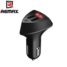 Автомобильное зарядное устройство remax с двумя USB, 5 В, 3,4 А, умное автомобильное зарядное устройство, быстрая зарядка, цифровой светодиодный дисплей для телефонов iPhone, samsung