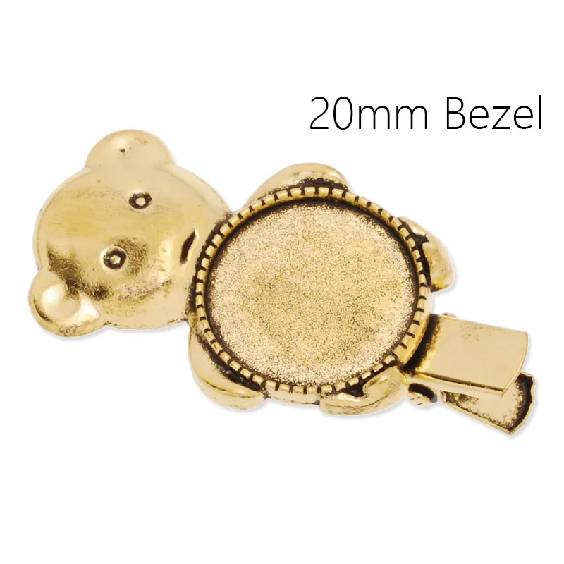

10 pcs/lot, 20 mm bezel hair pin blanks, hair clip base, hair settings accessory, antique gold plated-C4056