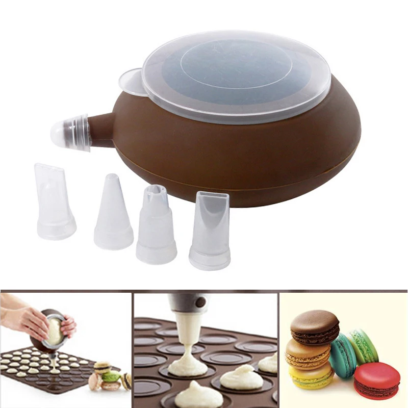 

Large Size Macaron Cake Baking Tools Silicone Macaron Kit for Cookie Cake Dessert Decoration Tools Macarons Pot with 5 Nozzles