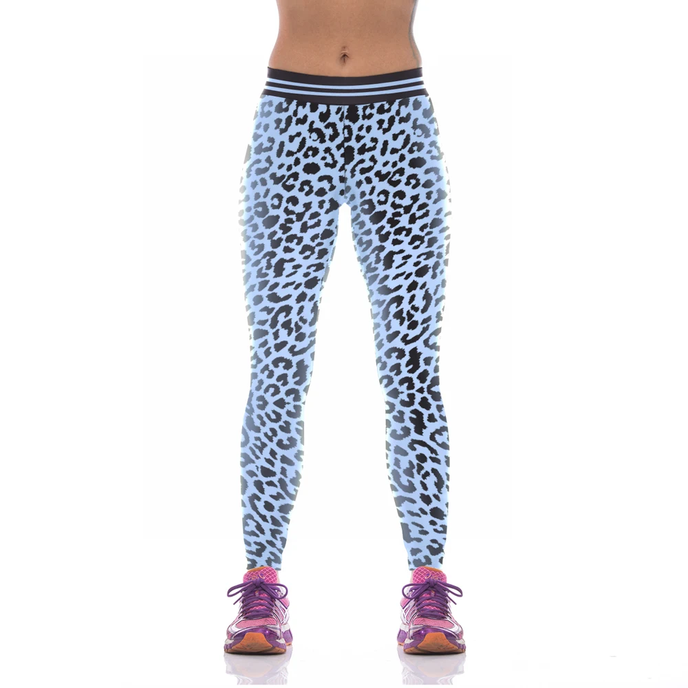 NEW KYK1038 Sexy Girl Women Leopard 3D Prints High Waist font b Running b font Fitness