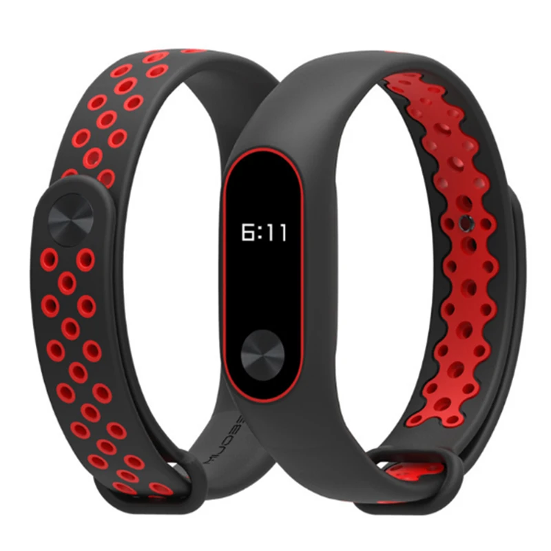 Новинка 2017 Лидер продаж двухцветные дышащие водонепроницаемые ремешки Miband 2 для