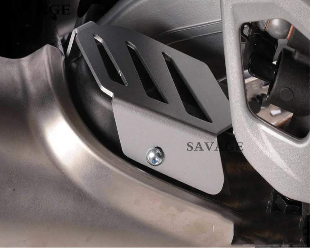 Silver Exhaust Flap Guard Cover Protector For BMW R1200GS LC /R 1200GS LC ADV 2013-, R1200R