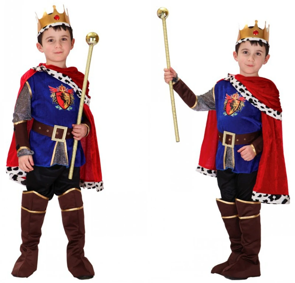 Hot Sale Boys Carnival Cosplay Pageant The King Costume for Children Fantasia Costumes Children's Day Kids Boys Prince Clothes kids boys pilot costume cosplay halloween set for children fantasia disfraces game uniforms boys military air force jumpsuit