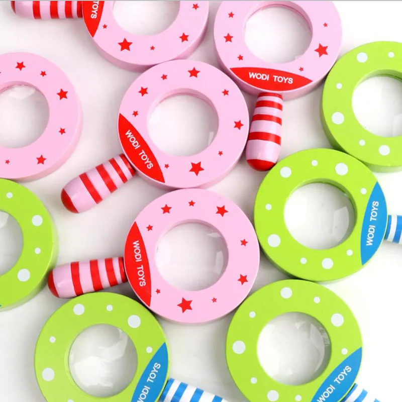 Kaleidoscope Wood Cutely Magnifier Toy For Children Educational Learning Exploring Ability Developing Baby Classic Toys