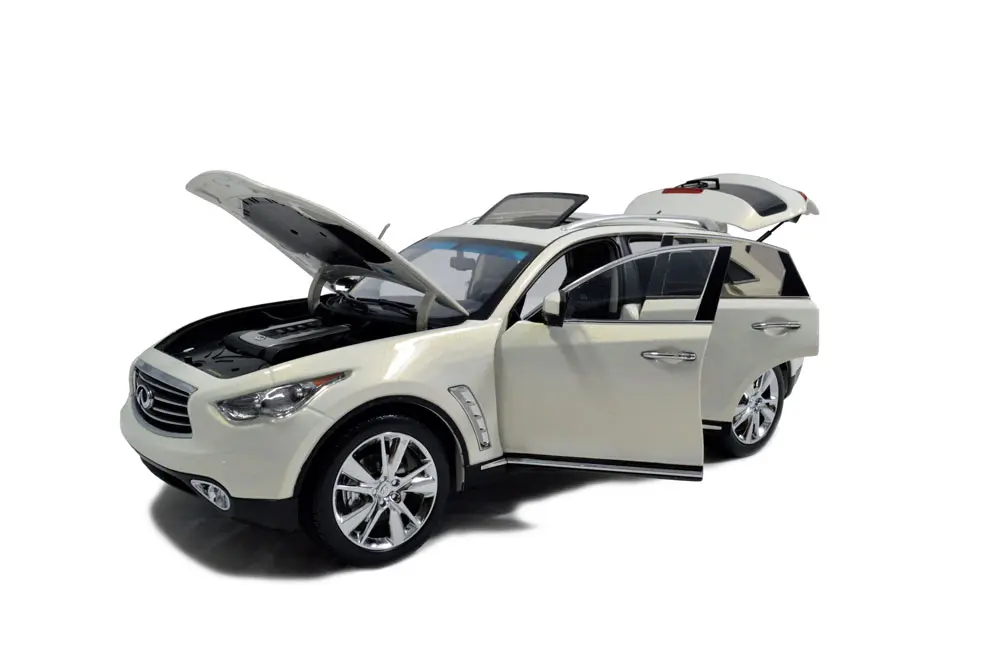Модель Paudi 1:18 1/18 1 18 Scale Infiniti QX70 белое статическое моделирование литой Сплав модель