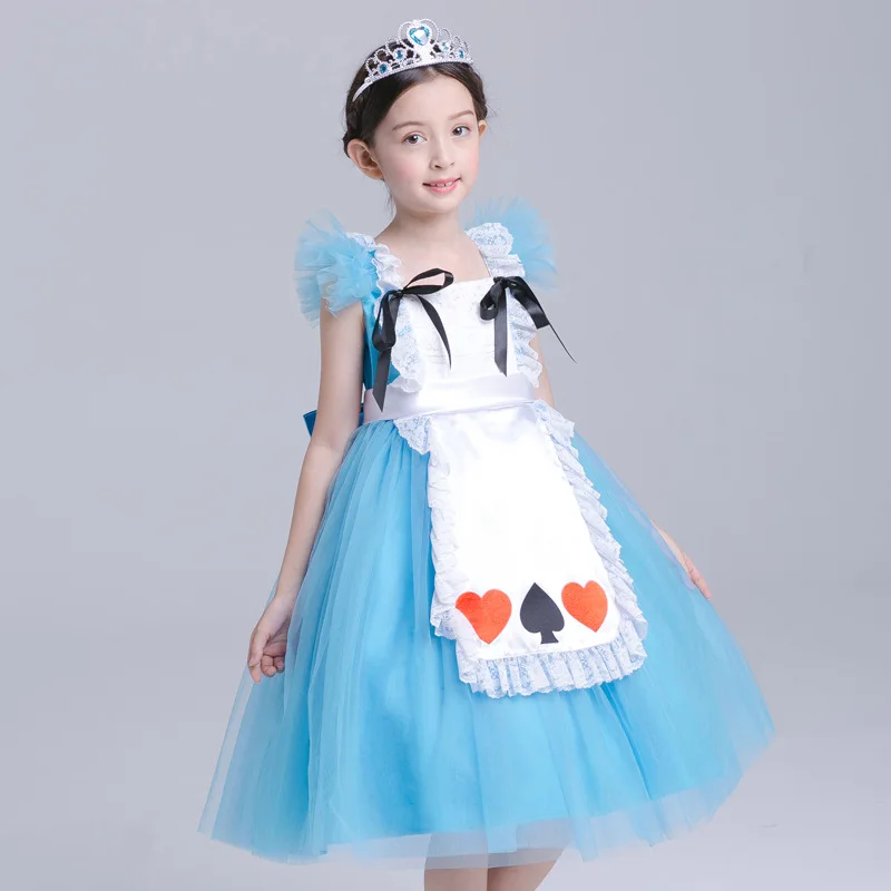 S991 Алиса Constume Wonderland костюм на Хэллоуин платье принцессы детская одежда для