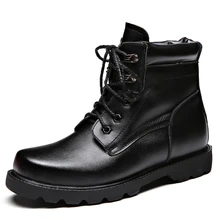 28-65 зимние сапоги Для мужчин теплые Мужские зимние ботинки плюшевые мягкие кожаные черные Фирменная Новинка