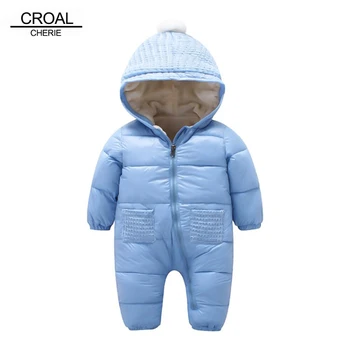 

CROAL CHERIE 80-120cm Newborn Baby Boys Clothes Infant Fleece Velvet Winter Girls Rompers Snowsuit