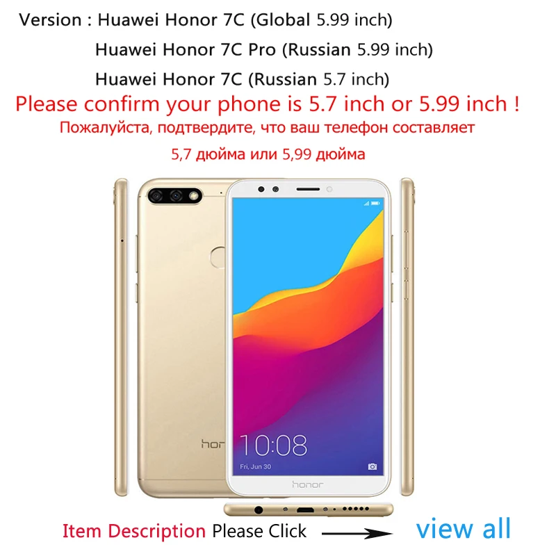Чехол Coque на Honor 7C 7A Pro Чехлы для huawei откидная крышка кожанный мягкий силиконовый