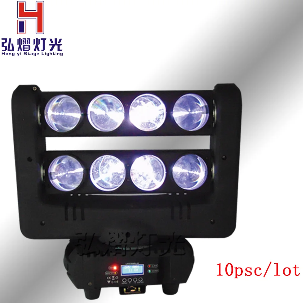 

10pcs/lot Hongyi Stage Lighting beam 8x10w 4in1 super RGBW beam spider LED moving head spider light led beam moving bar light