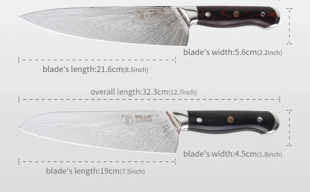 Wallop knife set japanese aus-8 knife steel_23