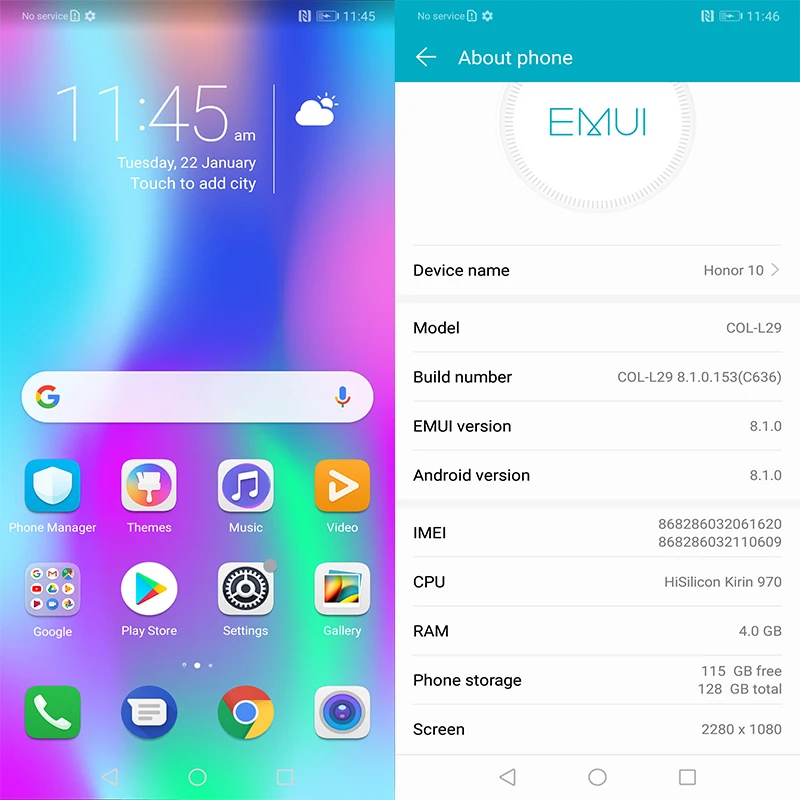  Honor 10 mobile phone honor10 19:9 Full Screen 5.84 inch AI Camera Octa Core Fingerprint ID NFC and - 32864752258