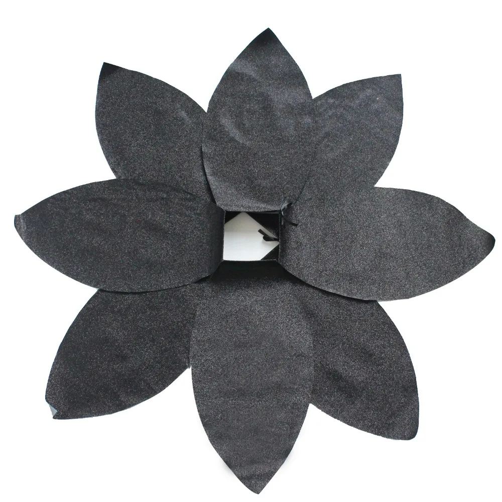 Black Christmas Tree Skirt Shiny Leaf Design Bling Bling Tree Skirt